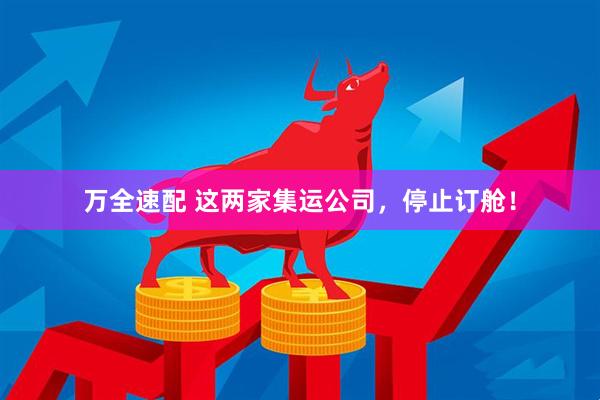 万全速配 这两家集运公司，停止订舱！